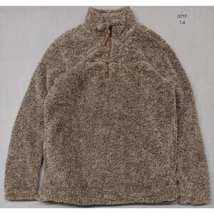 Alpine Sherpa (Medium) Brown Quarter Zip Pullover Sweatshirt